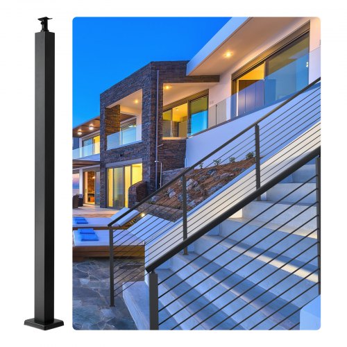 VEVOR Cable Railing Post, 36" x 2" x 2" Steel Level