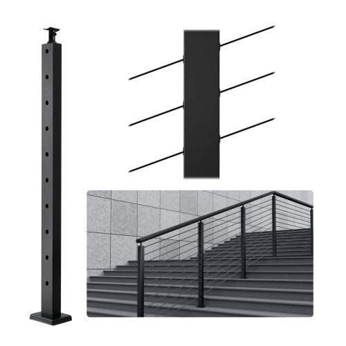 VEVOR Cable Railing Post, 36" x 1" x 2" Steel 30