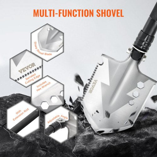 Survival Shovel 8 in 1 Camping Shovel Folding