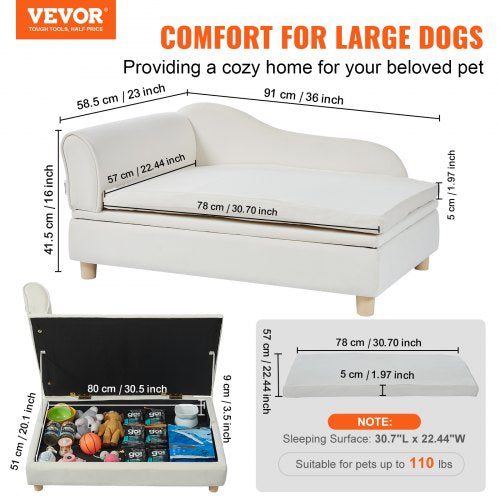 VEVOR Pet Sofa, Dog Couch for Large-Sized Dogs and