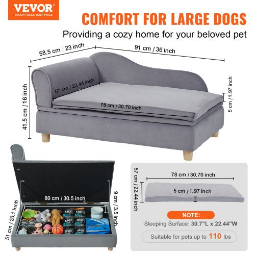 VEVOR Pet Sofa, Dog Couch for Large-Sized Dogs and