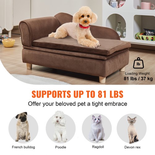 VEVOR Pet Sofa, Dog Couch for Medium-Sized Dogs and