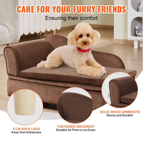 VEVOR Pet Sofa, Dog Couch for Medium-Sized Dogs and