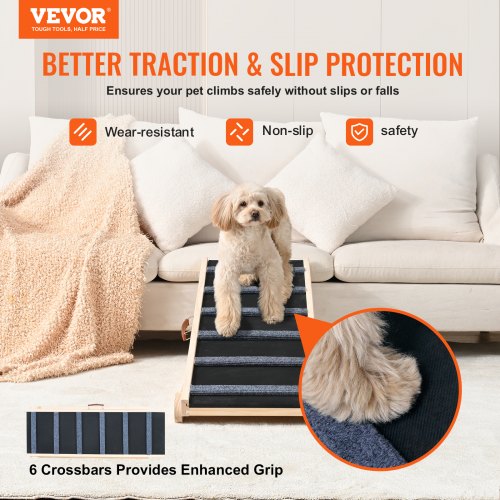 VEVOR Dog Ramp, Folding Pet Ramp for Bed, Adjustable