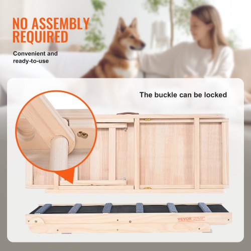 VEVOR Dog Ramp, Folding Pet Ramp for Bed, Adjustable