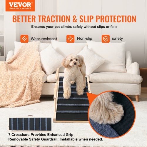 VEVOR Dog Ramp, Folding Pet Ramp for Bed, Adjustable