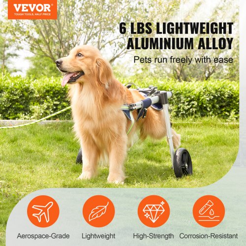 VEVOR 2 Wheels Dog Wheelchair for Back Legs, Pet