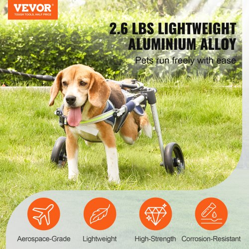 VEVOR 2 Wheels Dog Wheelchair for Back Legs, Pet