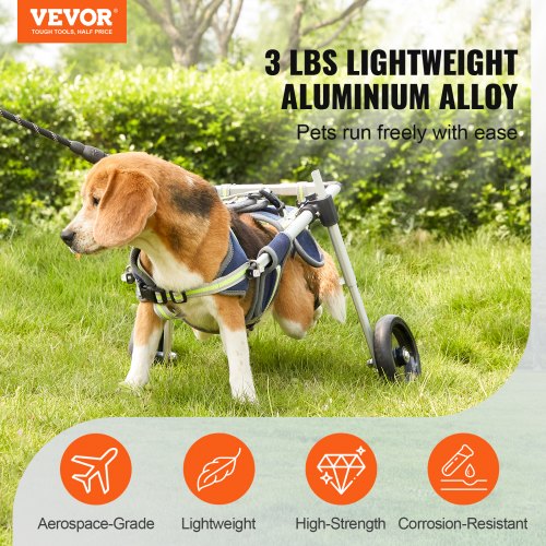 VEVOR 2 Wheels Dog Wheelchair for Back Legs, Pet