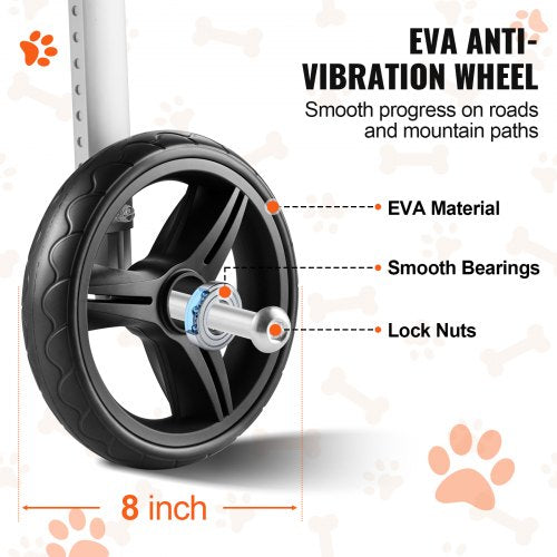 VEVOR 2 Wheels Dog Wheelchair for Back Legs, Pet