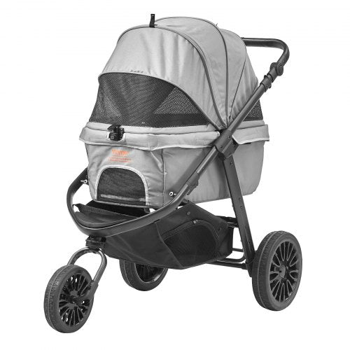 VEVOR Pet Stroller, 3 PU Wheels Dog Stroller Rotate