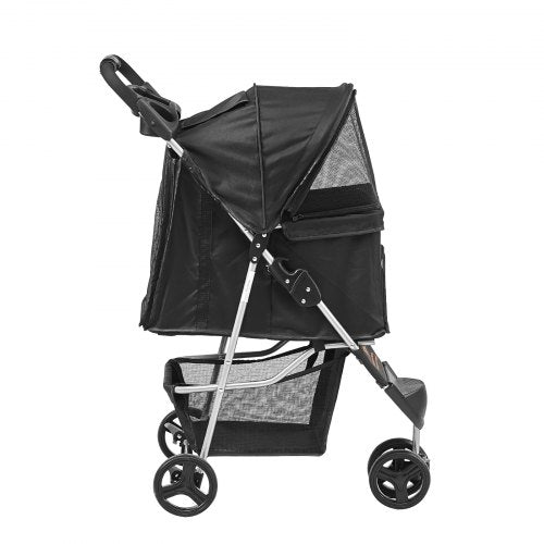 VEVOR Pet Stroller, 3 Wheels Dog Stroller Rotate with