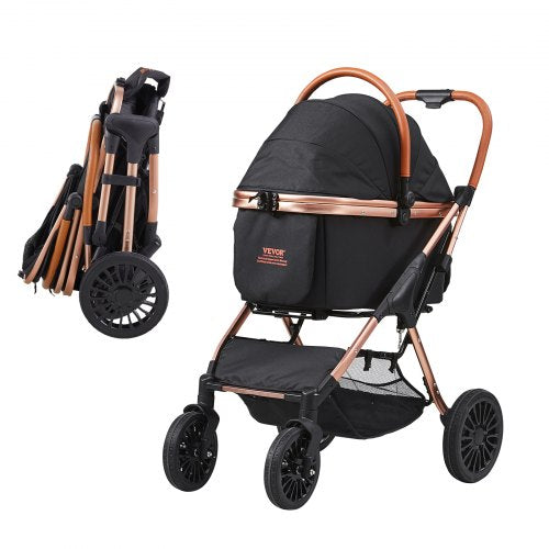 VEVOR Pet Stroller, 4 Wheels Dog Stroller Rotate with