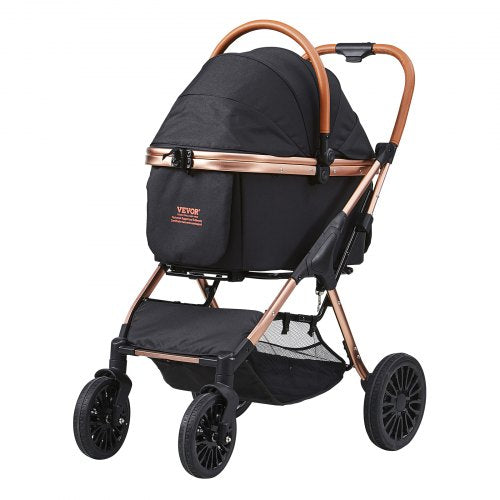 VEVOR Pet Stroller, 4 Wheels Dog Stroller Rotate with