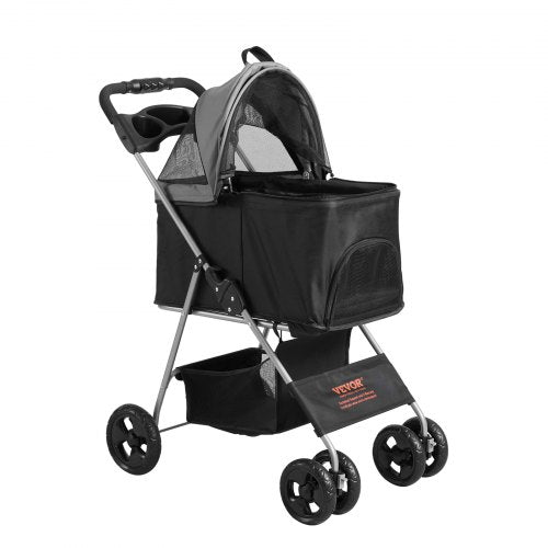 VEVOR Pet Stroller, 4 Wheels Dog Stroller Rotate with