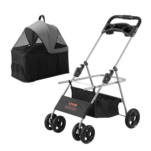 VEVOR Pet Stroller, 4 Wheels Dog Stroller Rotate with