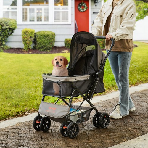 VEVOR Pet Stroller, 4 Wheels Dog Stroller Rotate with