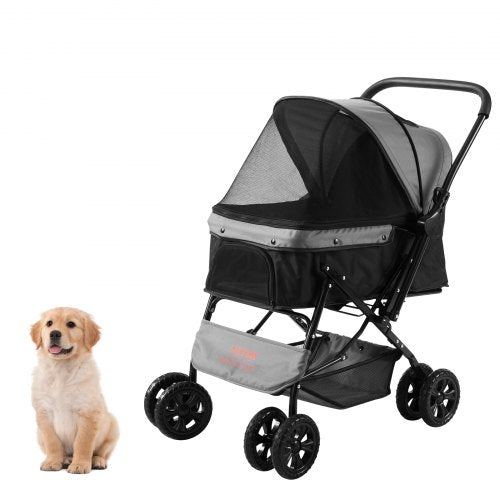 VEVOR Pet Stroller, 4 Wheels Dog Stroller Rotate with