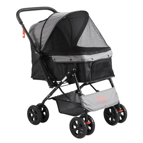 VEVOR Pet Stroller, 4 Wheels Dog Stroller Rotate with