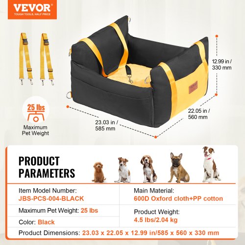 VEVOR Dog Booster Car Seat Pet Car Seat for Small Dog