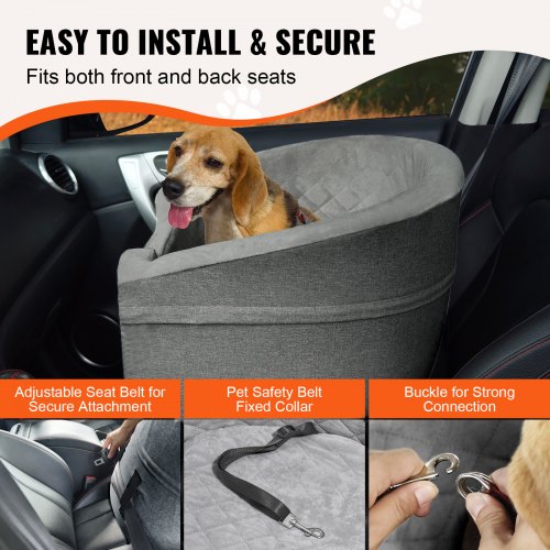 VEVOR Dog Booster Car Seat Pet Car Seat for Small