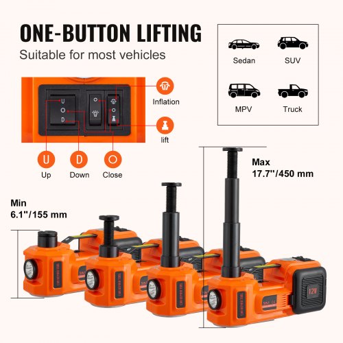 VEVOR Electric Car Jack, 5 Ton/11023 LBS Hydraulic