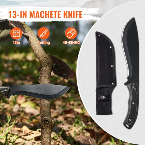 Hunting Knife and Hatchet Axe Combo Set Sheath Fixed