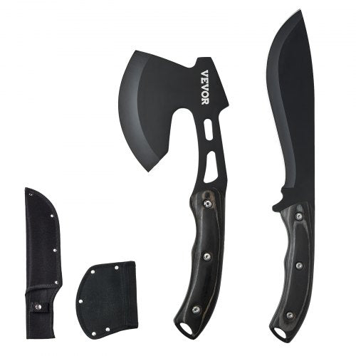 Hunting Knife and Hatchet Axe Combo Set Sheath Fixed