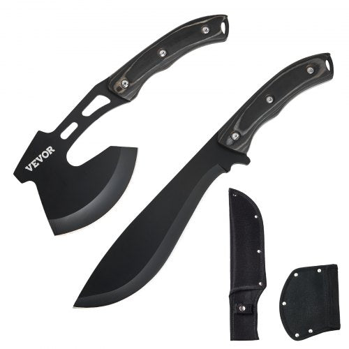 Hunting Knife and Hatchet Axe Combo Set Sheath Fixed