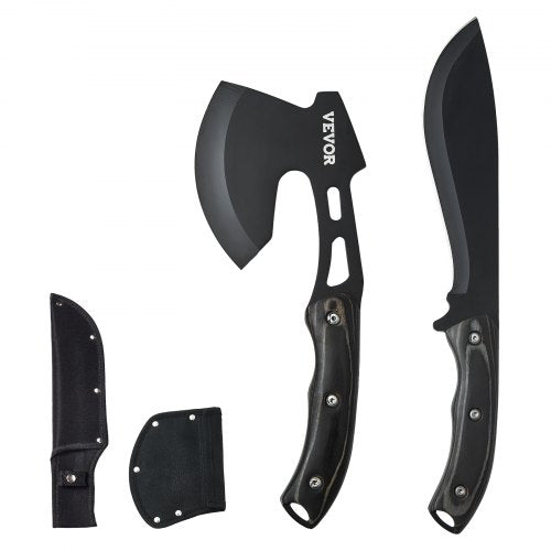 Hunting Knife and Hatchet Axe Combo Set Sheath Fixed