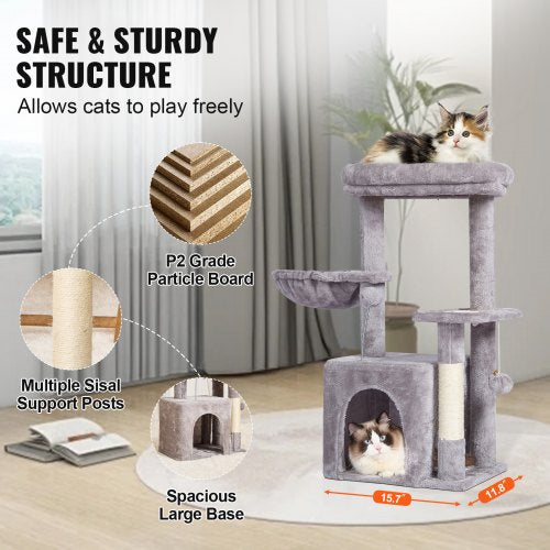 VEVOR Cat Tree 31.4" Cat Tower with Cat Condo Sisal