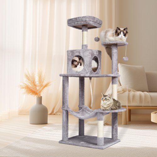 VEVOR Cat Tree 56.2" Cat Tower with Cat Condo Sisal