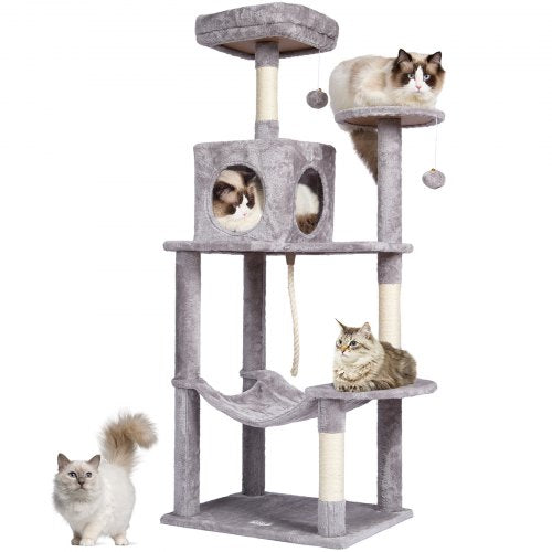 VEVOR Cat Tree 56.2" Cat Tower with Cat Condo Sisal