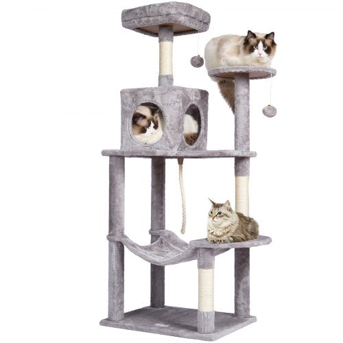 VEVOR Cat Tree 56.2" Cat Tower with Cat Condo Sisal