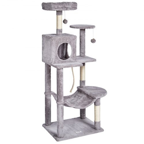 VEVOR Cat Tree 56.2" Cat Tower with Cat Condo Sisal