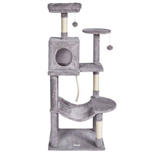 VEVOR Cat Tree 56.2" Cat Tower with Cat Condo Sisal