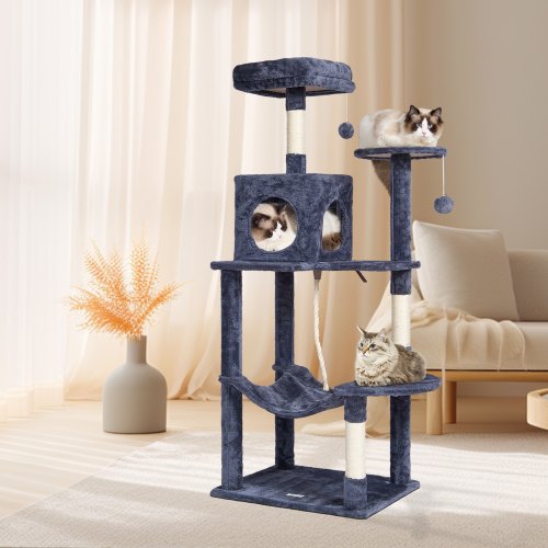 VEVOR Cat Tree 56.2" Cat Tower with Cat Condo Sisal