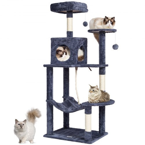 VEVOR Cat Tree 56.2" Cat Tower with Cat Condo Sisal