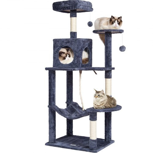 VEVOR Cat Tree 56.2" Cat Tower with Cat Condo Sisal