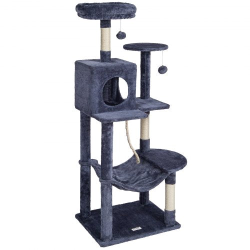 VEVOR Cat Tree 56.2" Cat Tower with Cat Condo Sisal