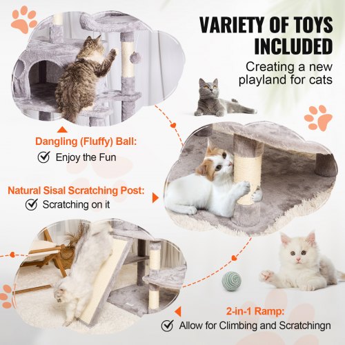 VEVOR Cat Tree 68.5" Cat Tower for Indoor Cats with