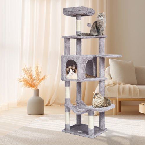 VEVOR Cat Tree 60.6" Cat Tower with Cat Condo Sisal