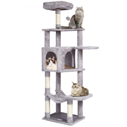 VEVOR Cat Tree 60.6" Cat Tower with Cat Condo Sisal