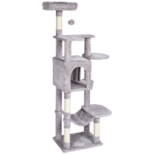 VEVOR Cat Tree 60.6" Cat Tower with Cat Condo Sisal