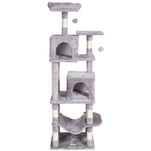 VEVOR Cat Tree 63" Cat Tower with 2 Cat Condos Sisal