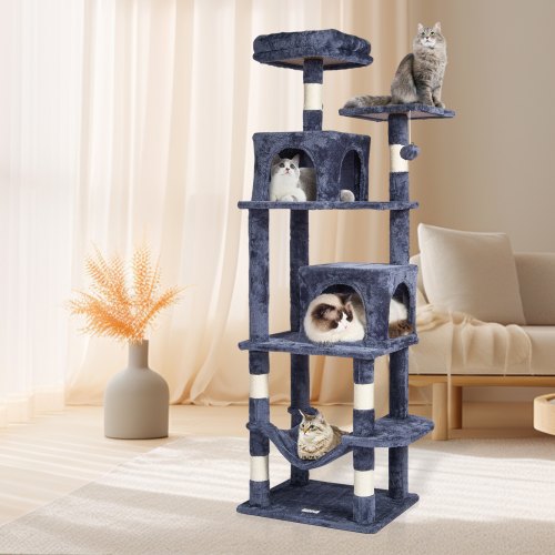 VEVOR Cat Tree 63" Cat Tower with 2 Cat Condos Sisal