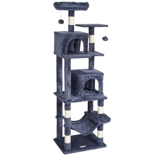 VEVOR Cat Tree 63" Cat Tower with 2 Cat Condos Sisal