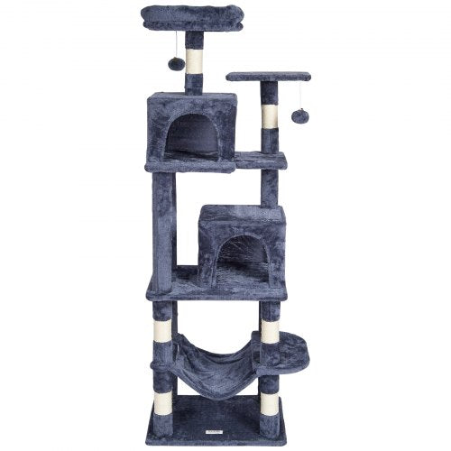 VEVOR Cat Tree 63" Cat Tower with 2 Cat Condos Sisal