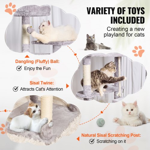 VEVOR Cat Tree 72" Cat Tower with 2 Cat Condos Sisal