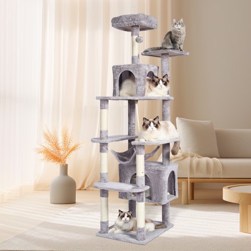 VEVOR Cat Tree 72" Cat Tower with 2 Cat Condos Sisal